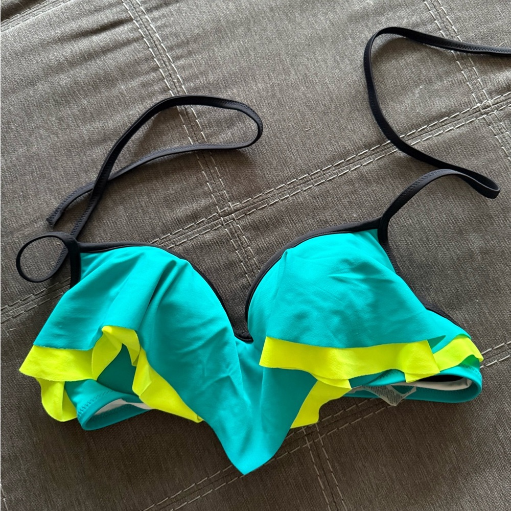 PINK Victoria's Secret Blue and Yellow Bikini